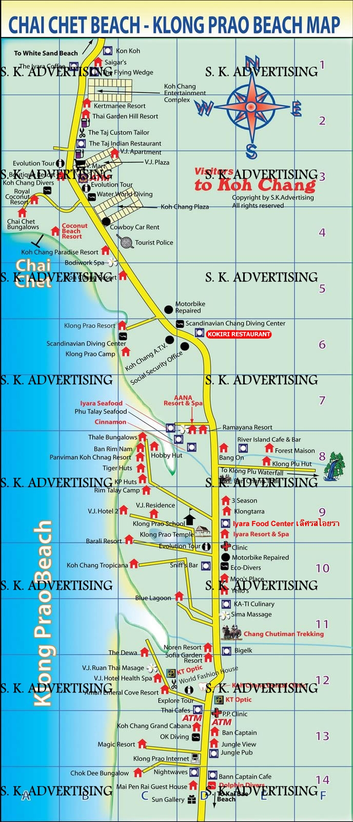 Chai Chet & Khlong Prao Beach Map